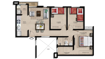Plano apartamento tipo 1